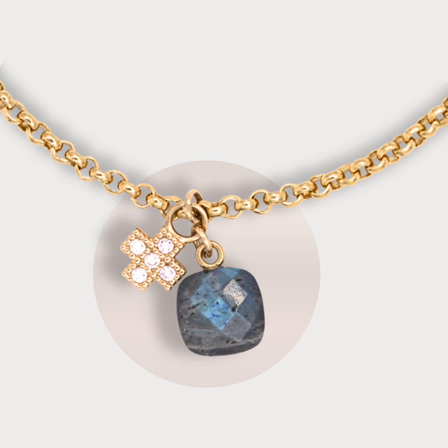 Aimée - goldfilled armband met labradoriet