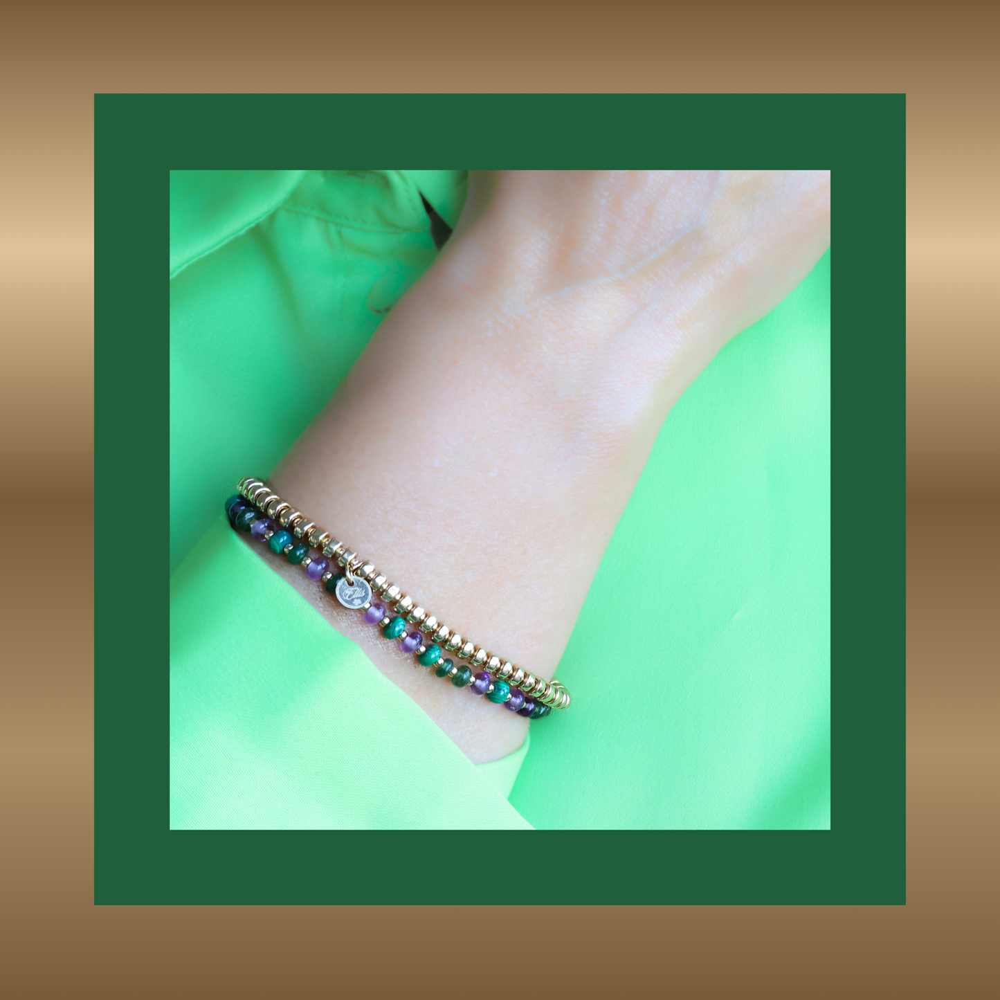 Aimée - armband met o.a. malachiet en ametist