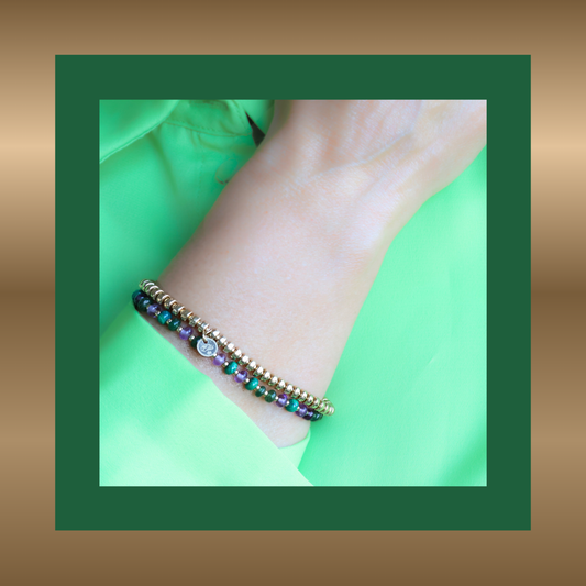 Aimée - armband met o.a. malachiet en ametist