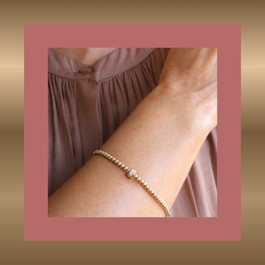 Féline - goldfilled armband met prachtige zirkonia rondel