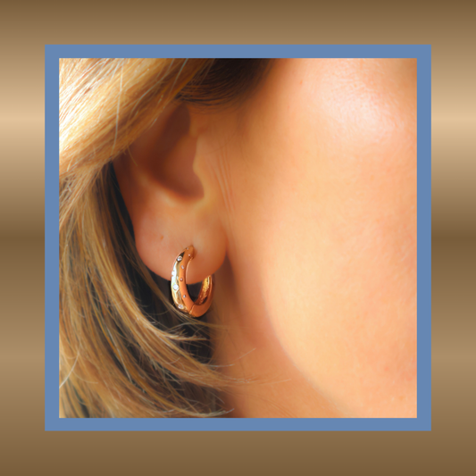 Exclusives - oorringen met speelse zirkonia - 18-karaat goud verguld