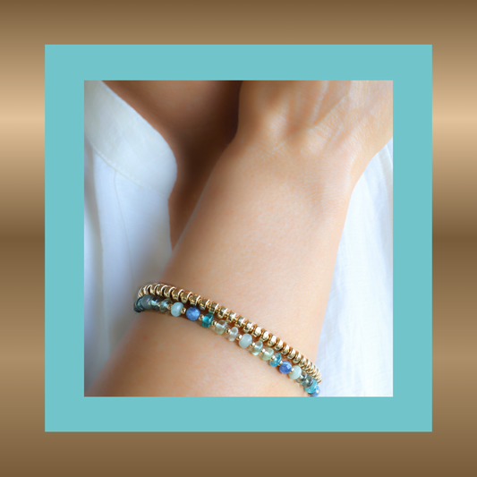 Aimée - armband met o.a. aquamarijn en apatiet