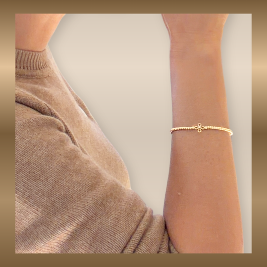 Aimée - goldfilled armband met bloem met zirkonia