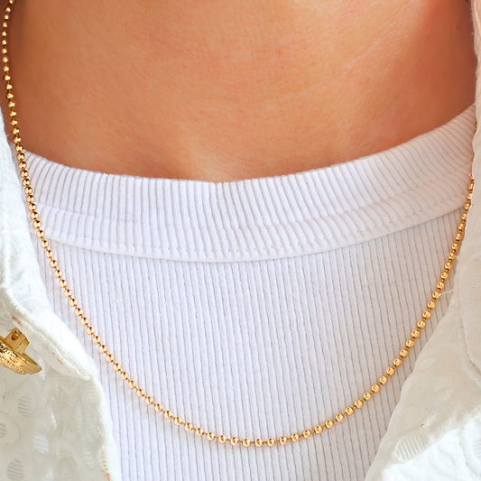 Essentiá - goldfilled collier met bolletjes van 2 mm.