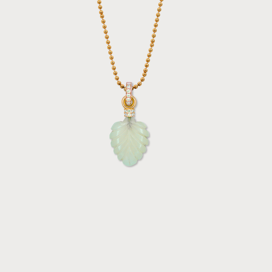 Aimée- hanger met groene chalcedoon en connector