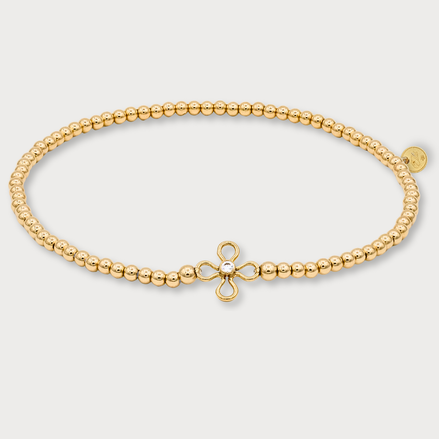 Aimée - goldfilled armband met bloem met zirkonia