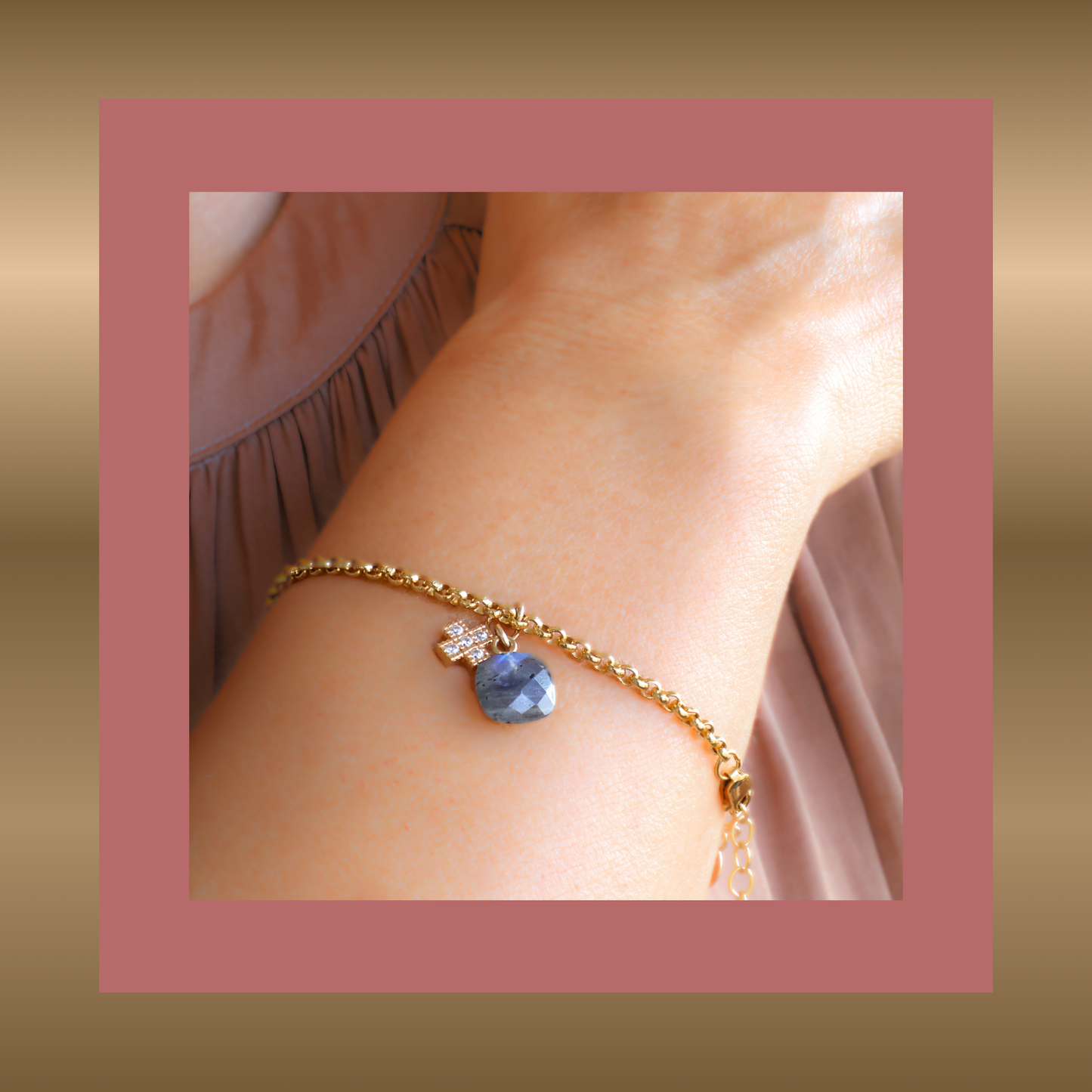 Aimée - goldfilled armband met labradoriet