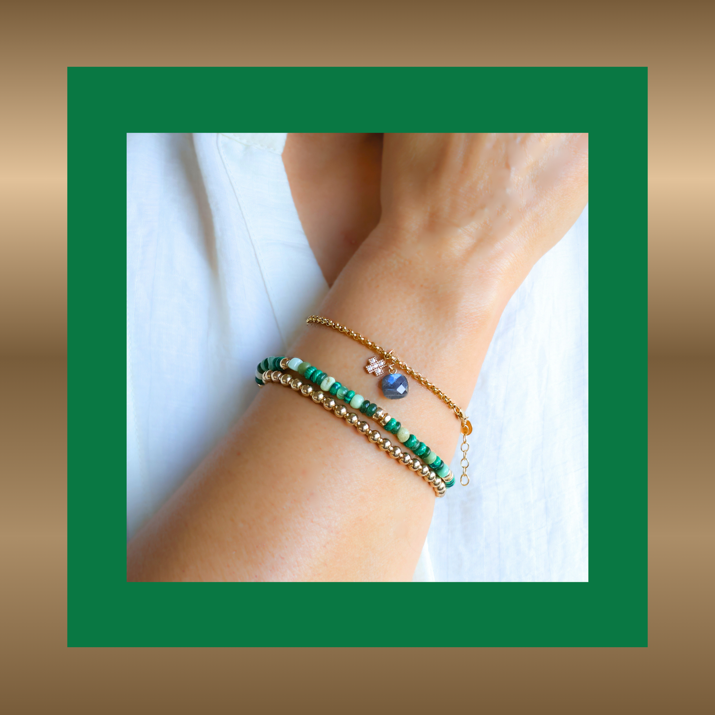 Aimée - armband met chrysopraas, aventurijn en malachiet