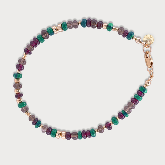 Aimée - armband met o.a. malachiet en granaat