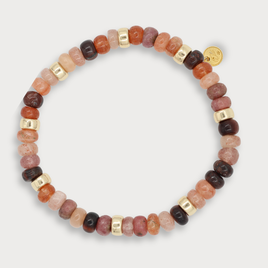 Féline - armband met o.a. aventurijn en rodoniet