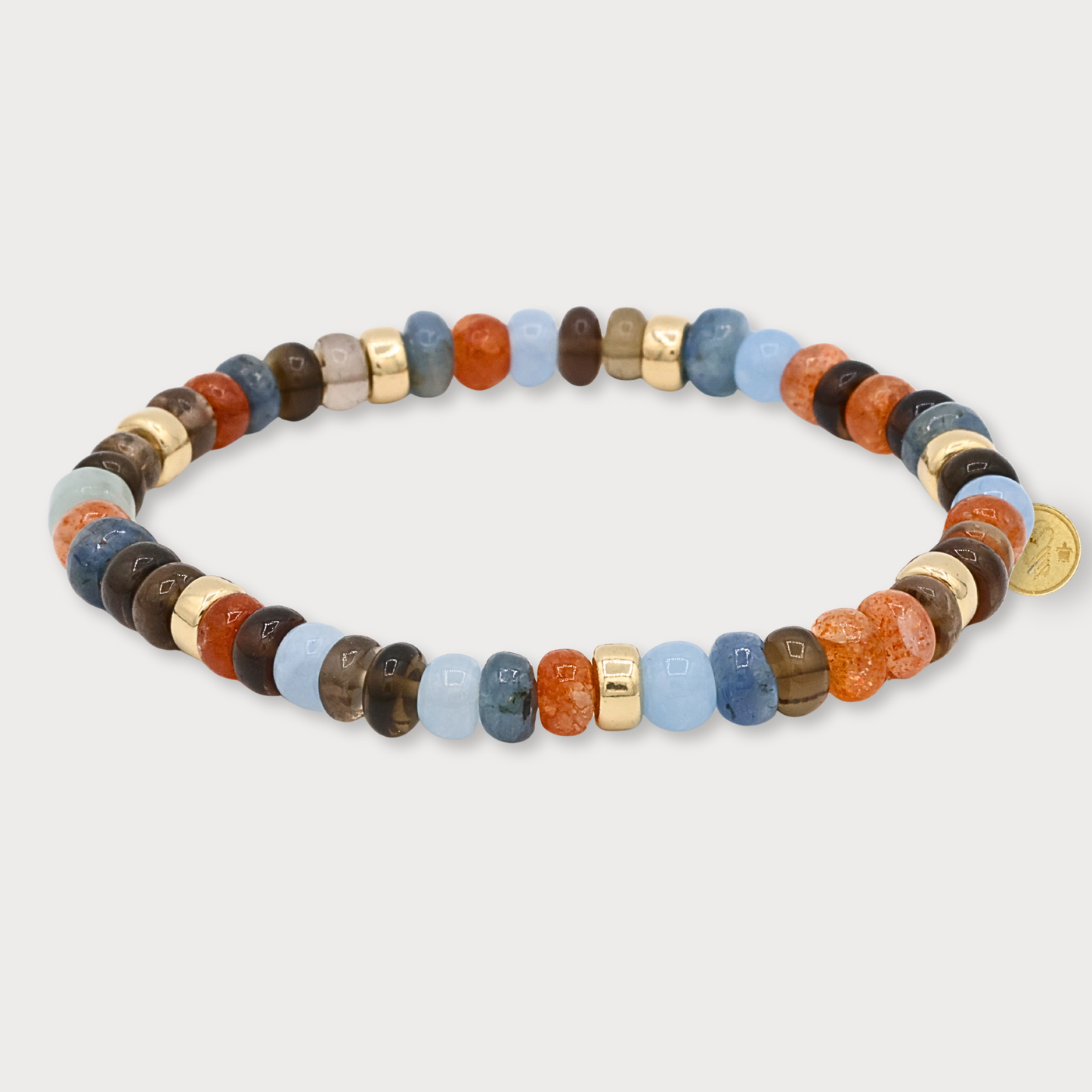 Féline - armband met o.a. zonnesteen en aquamarijn