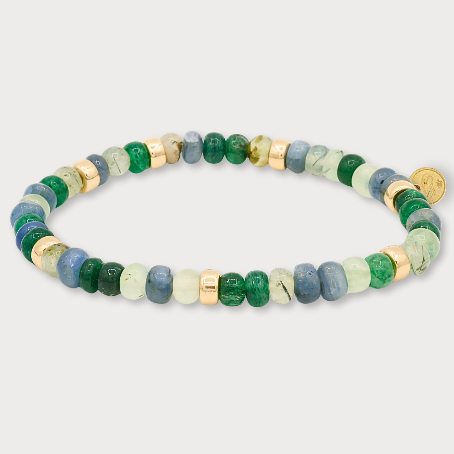 Féline -armband met o.a. prehniet, groene aventurijn en kyaniet