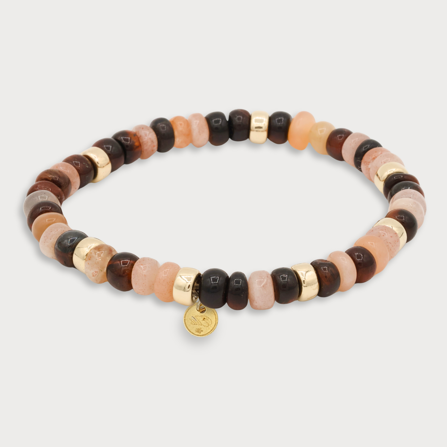 Féline- armband met o.a. rode tijgeroog