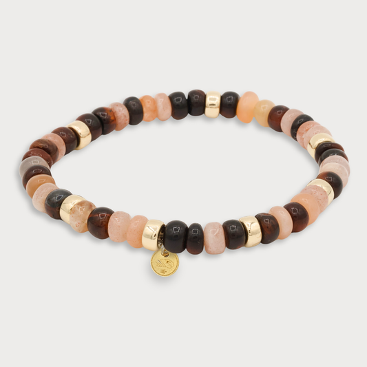 Féline- armband met o.a. rode tijgeroog