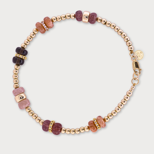 Féline - armband met o.a. maansteen en rookkwarts