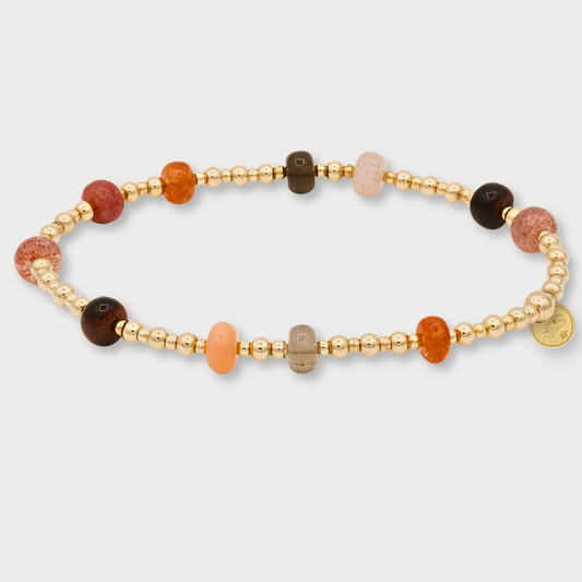Féline - armband met o.a. maansteen en rookkwarts