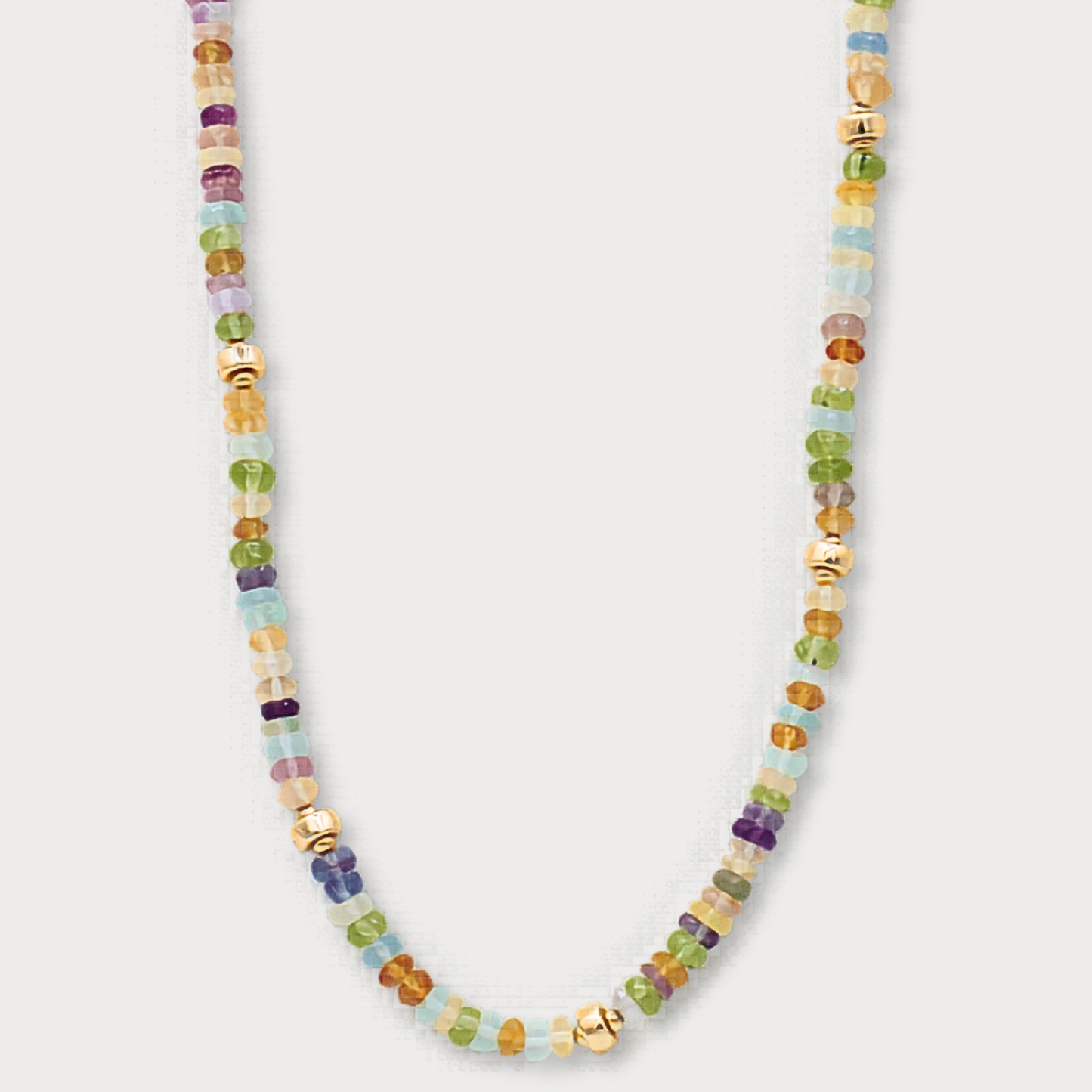 Féline - collier fluoriet, citrien, peridot en goldfilled elementen