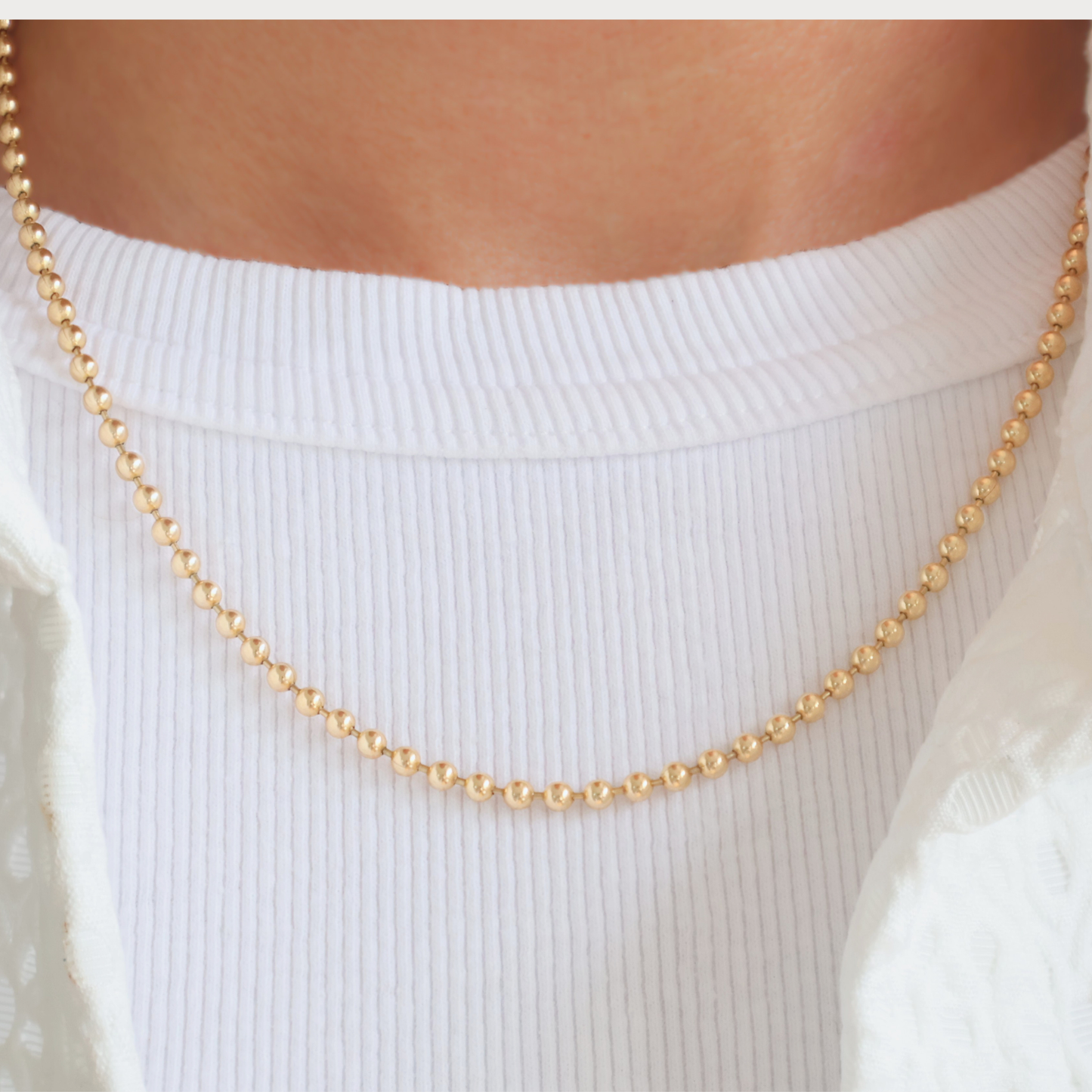 Exclusives -  Prachtig goldfilled collier met bolletjes van 3mm.